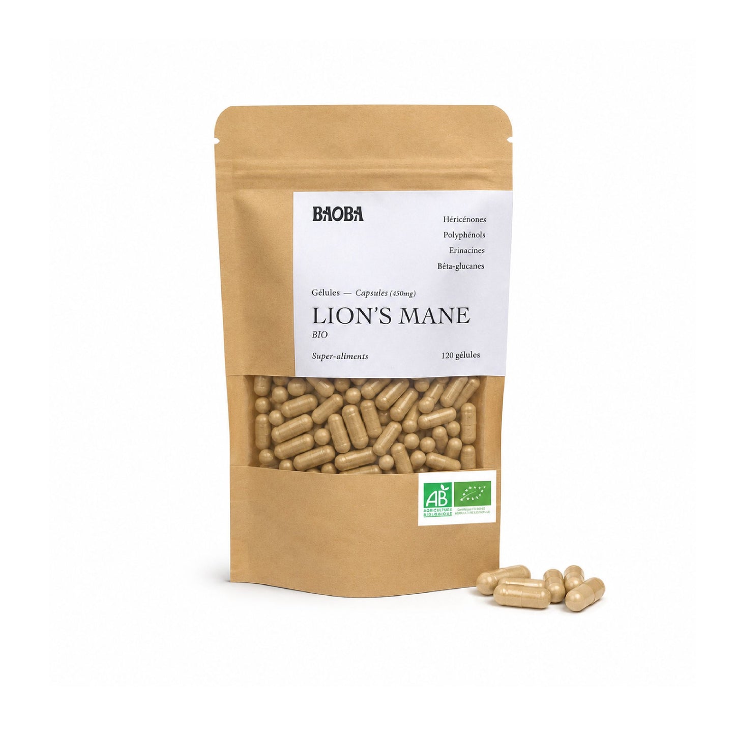 Gélules de Lion's Mane Bio – Mémoire, Concentration & Focus