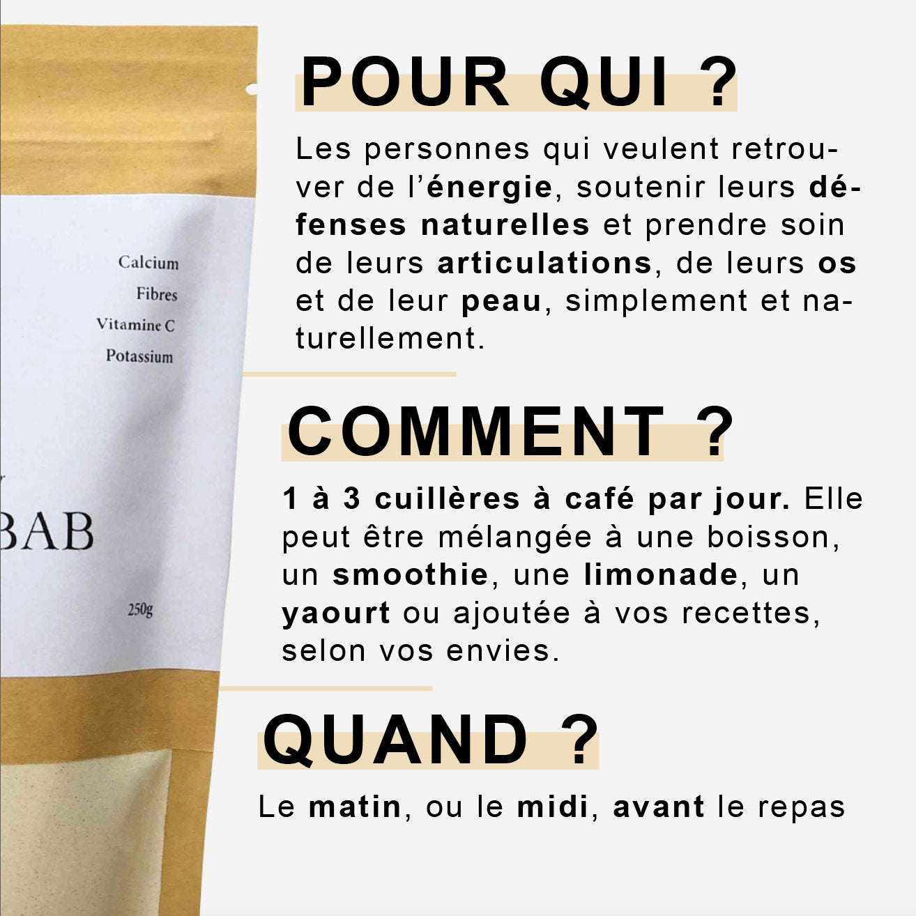 Poudre de Baobab 100% Naturelle | 250g