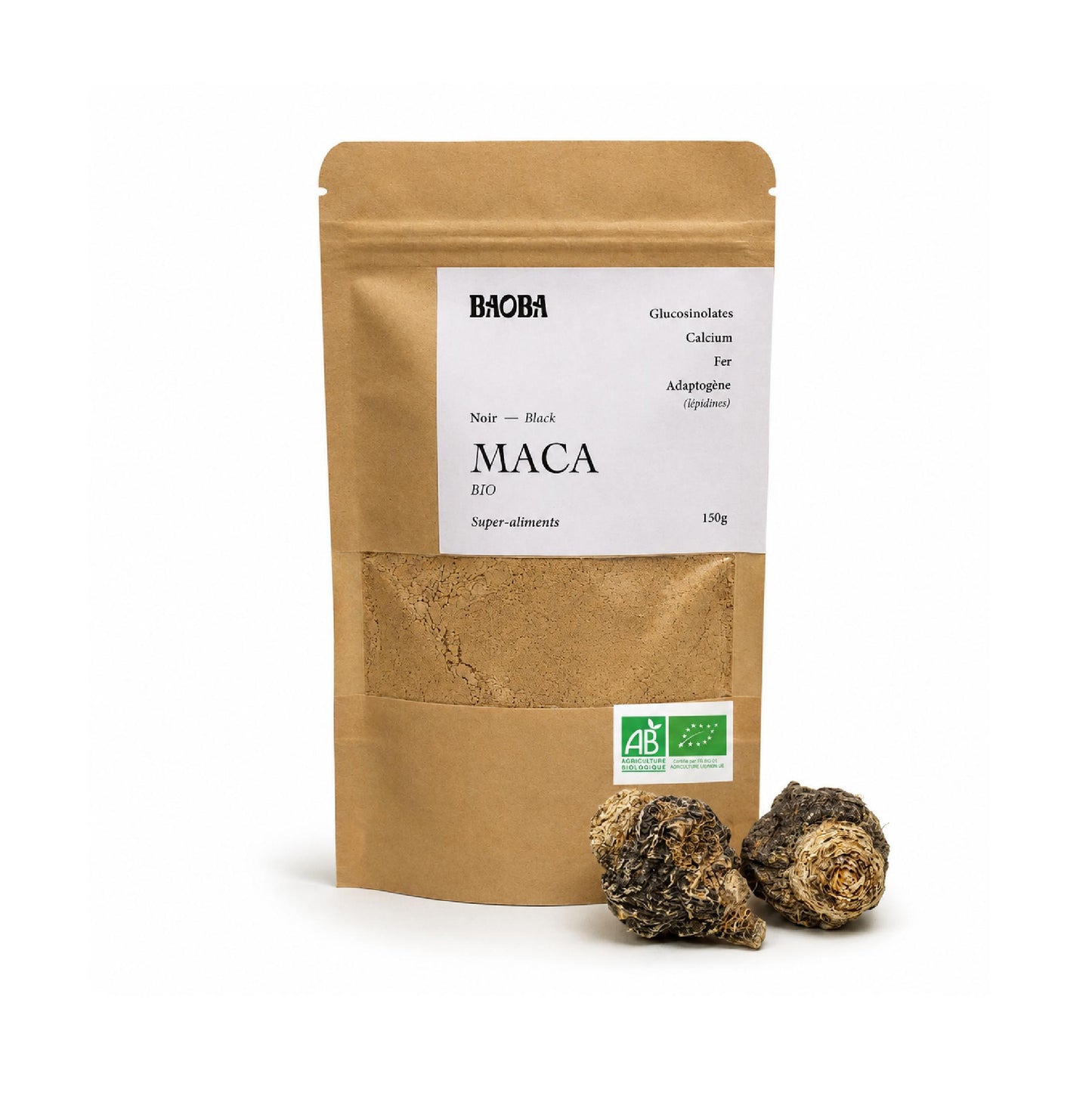 Poudre de maca noire bio BAOBA, variété rare et puissante