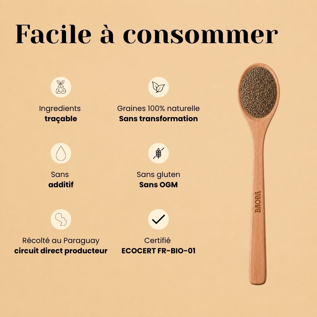 Graines de Chia Bio – Riches en Oméga-3, Protéines & Fibres