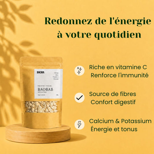 Pulpe de Baobab – Fibres, Vitamine C & Antioxydants