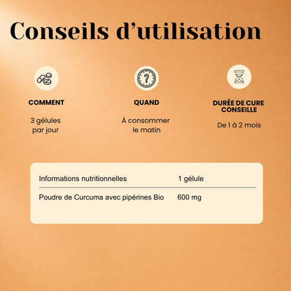Gélules de Curcuma & Pipérine Bio – Articulations & Antioxydant