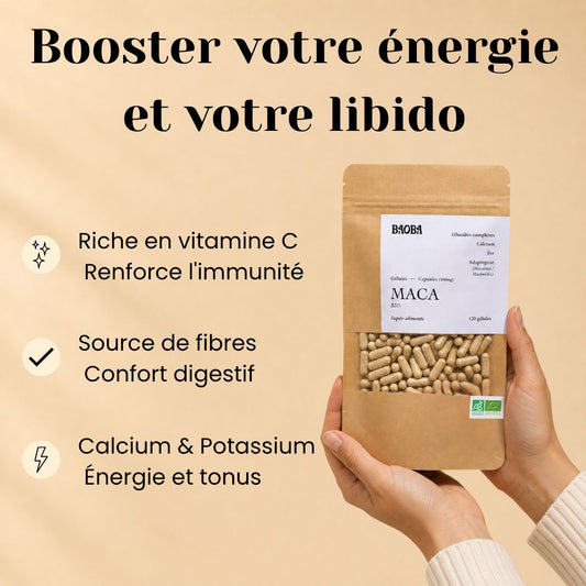 Gélules de Maca Bio – Énergie, Vitalité & Tonus
