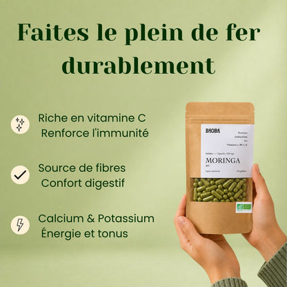 Gélules de Moringa Bio – Vitalité, Fer & Vitamines
