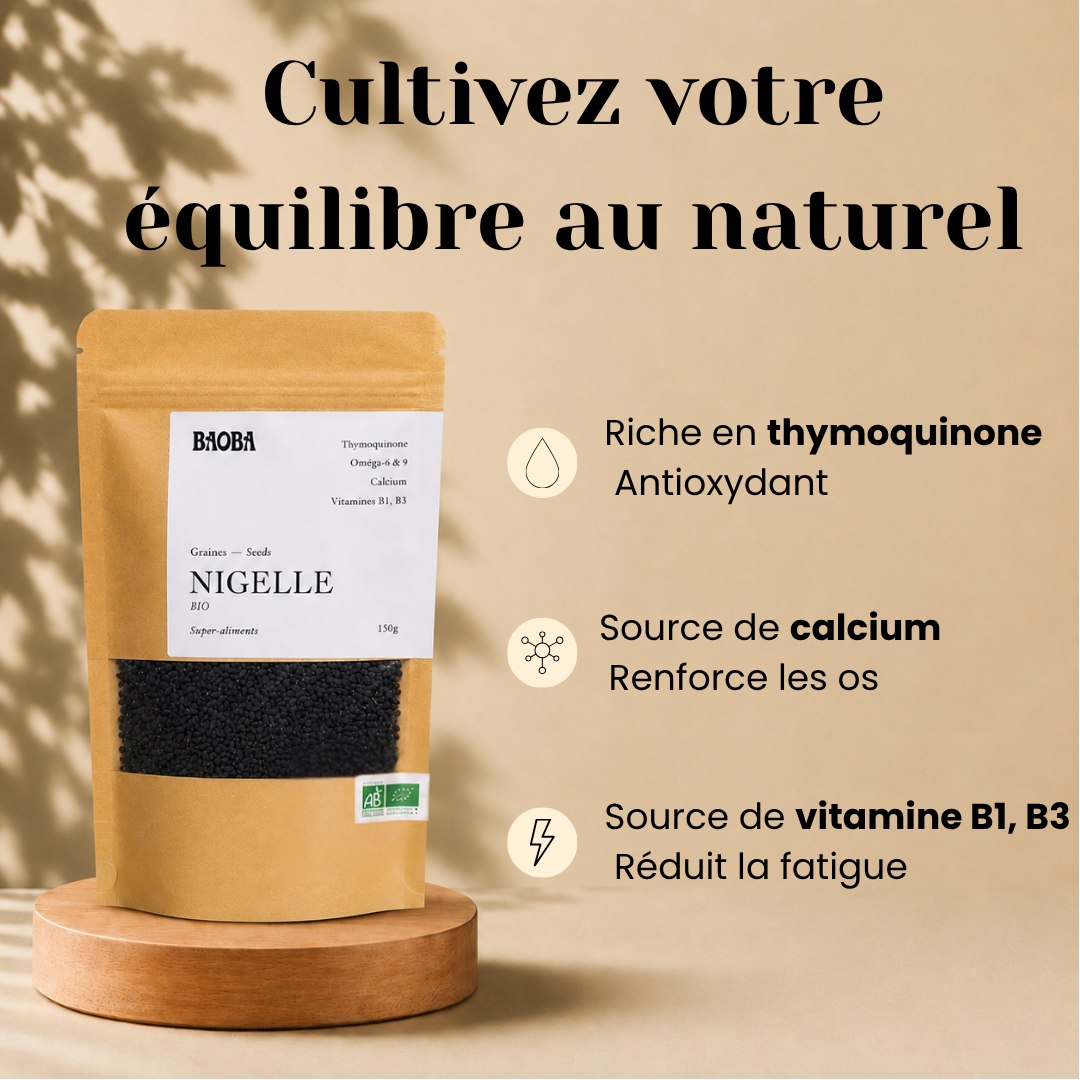 Graines de Nigelle Bio – Cumin Noir, Immunité & Digestion