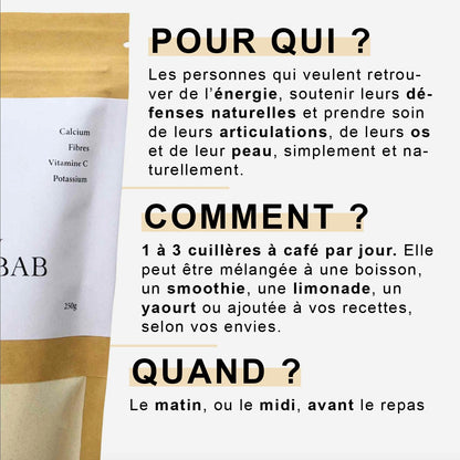 Poudre de Baobab 100% Naturelle | 100g