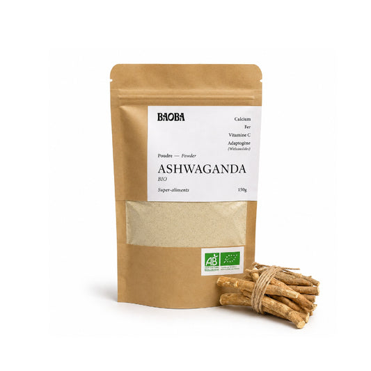 Poudre d'ashwagandha bio BAOBA, adaptogène anti-stress